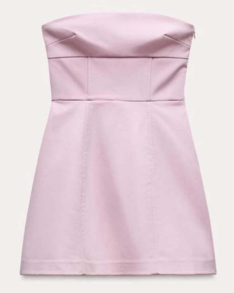 Lilac Strapless Bow Mini Dress - Image 1