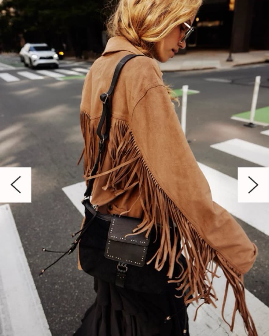 Free People Fringe Suede Brown Jacket - Image 1