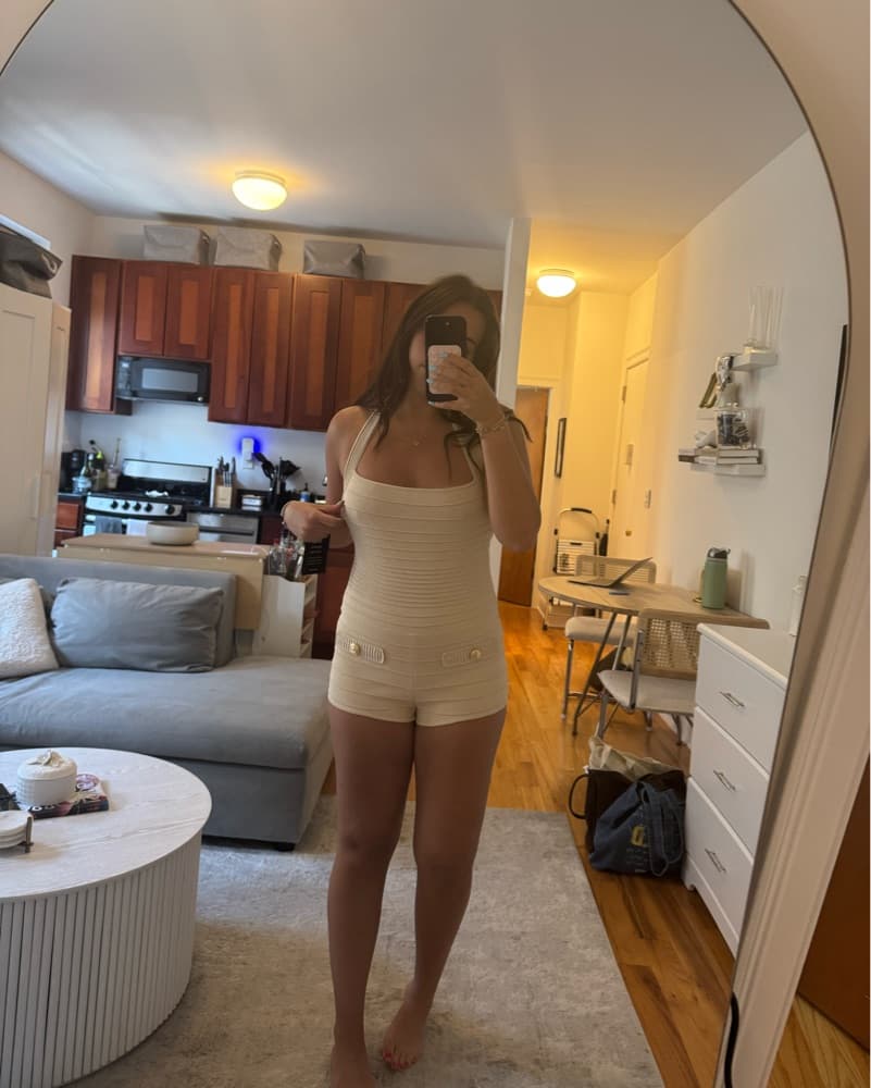 Retrofete Fallyn Knit Gold Romper - Image 2