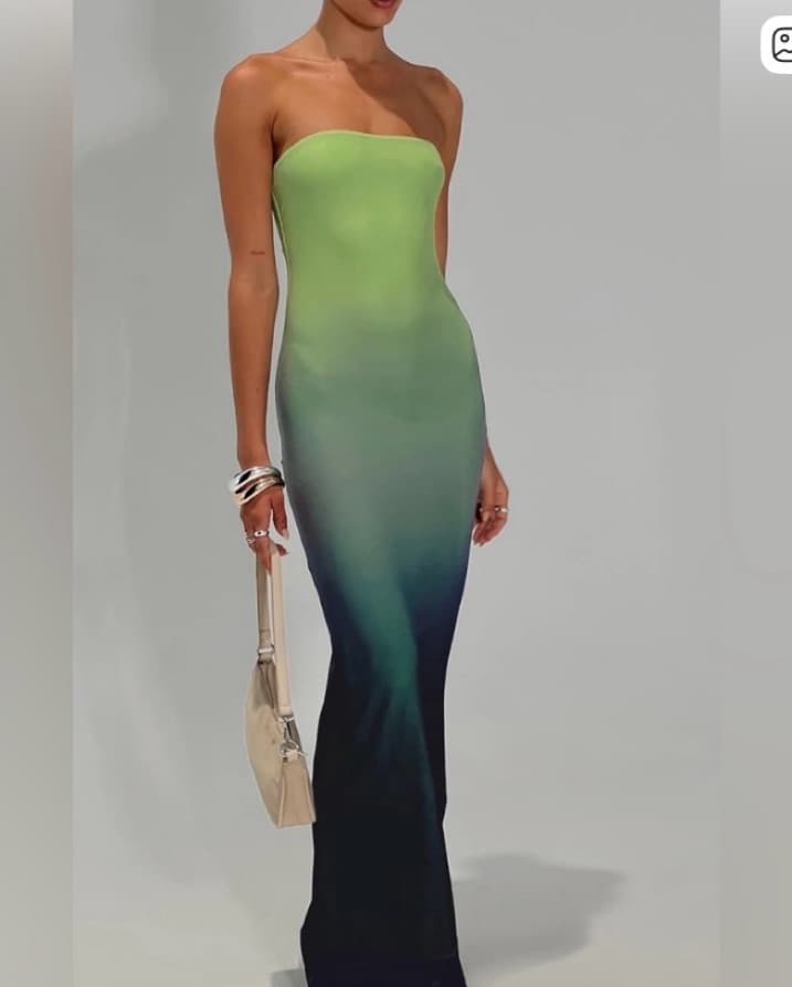 Green/blue Ombre Maxi dress  - Image 1