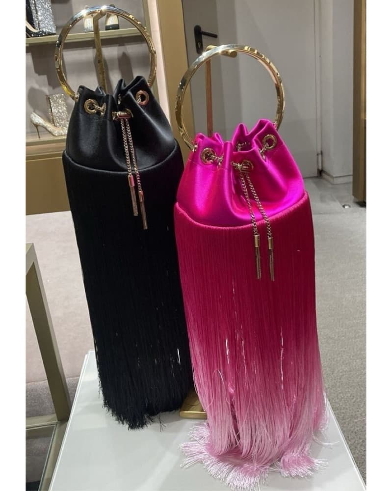 Jimmy Choo Silk Fringe Bon Bon Bag - Image 6