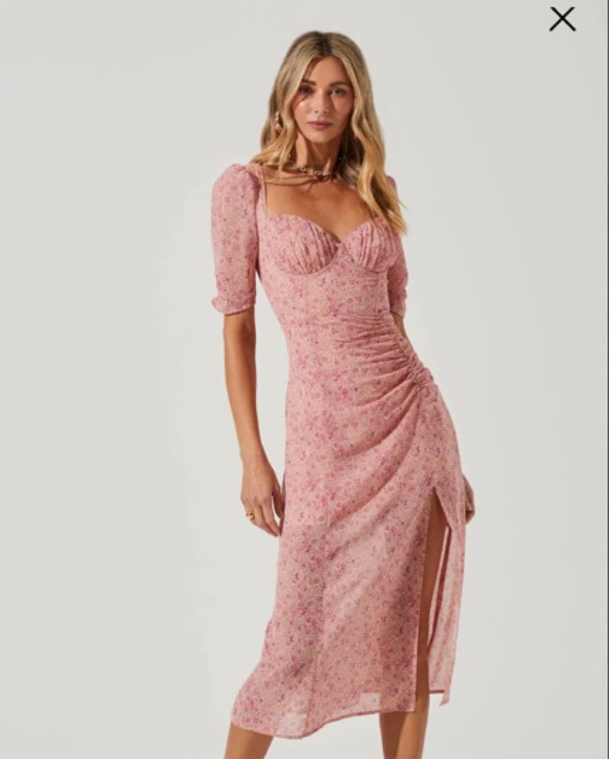 ASTR Front Slit Milkmaid Dress - Image 1