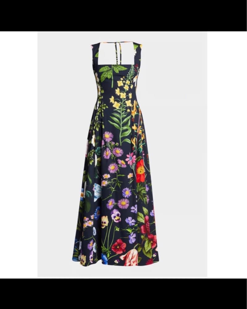 Oscar De La Renta Floral Open Back Dress - Image 4