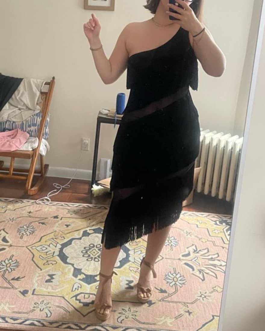Normal Kamali Black Fringe Dress - Image 3