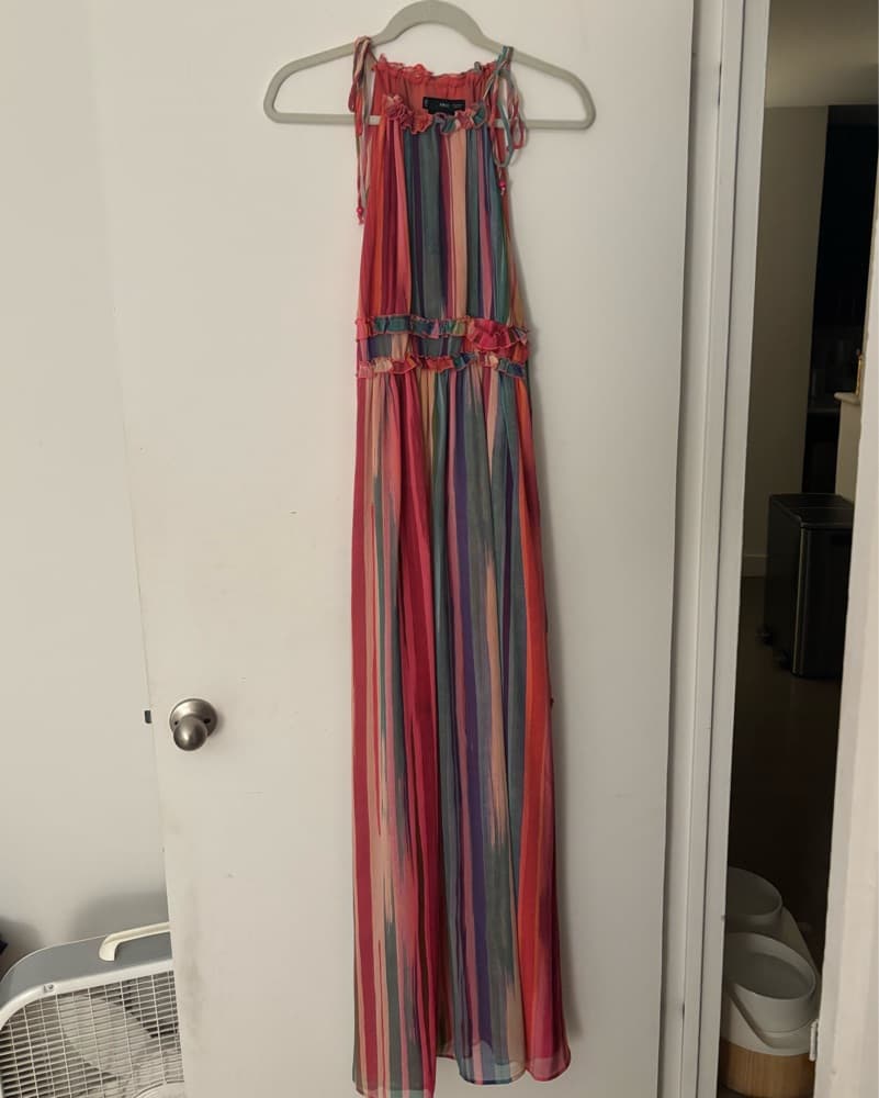Mango Rainbow Striped Long Dress - Image 5