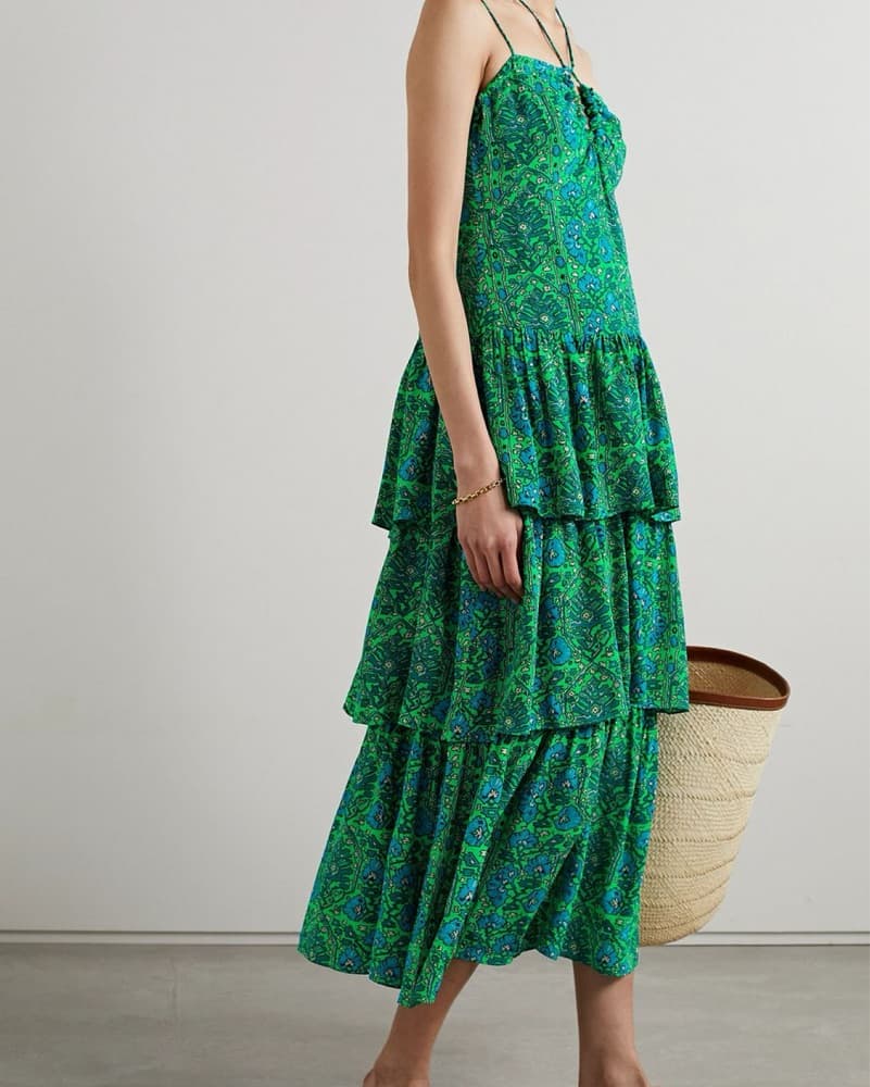 RHODE Alber tiered printed midi dress - Image 2