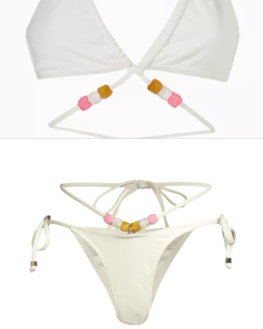 Suboo - White Beaded Bikini Set  - Image 2