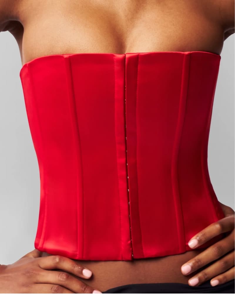 Danielle Guizio Poppy Red Satin Corset  - Image 2