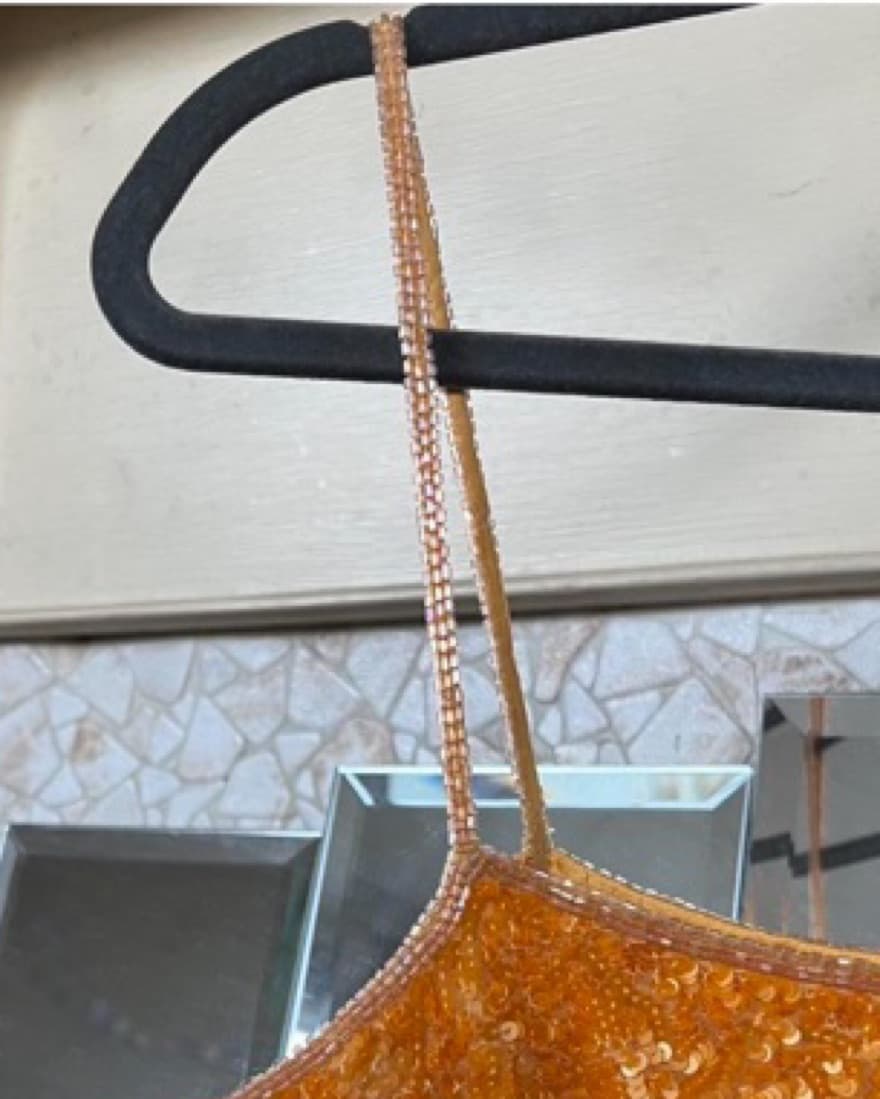 Orange Beaded Sequin top - Image 4