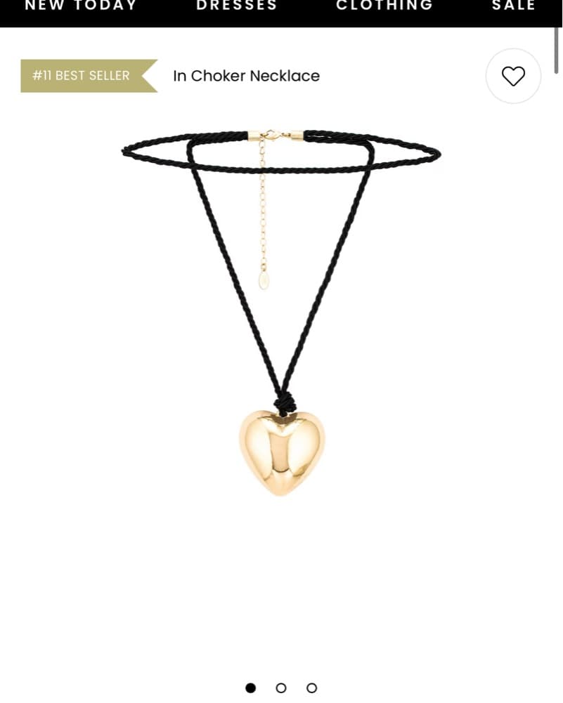 Elegant Gold Heart Choker Necklace - Image 1