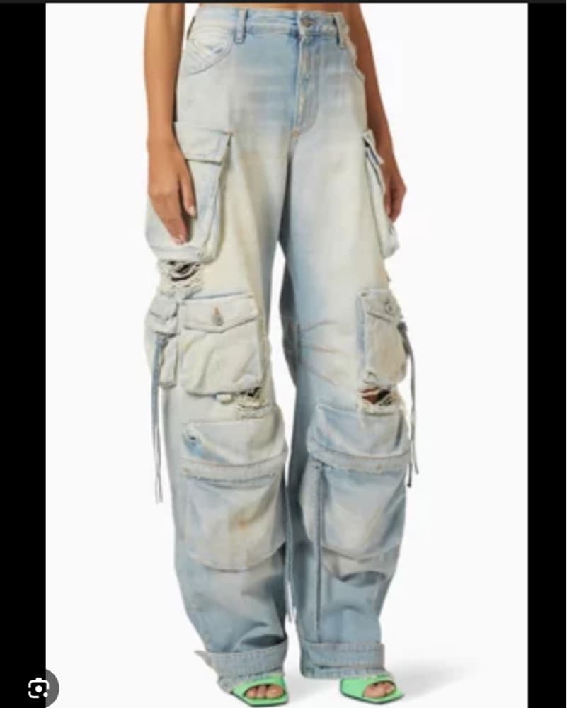 Attico Cargo Light Wash Jeans - Image 4