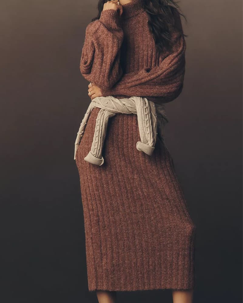 Cozy Knit Midi Dress - Image 1