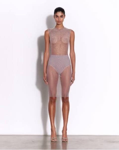 Alex Perry Crew Dress In Crystal Mesh  - Image 1
