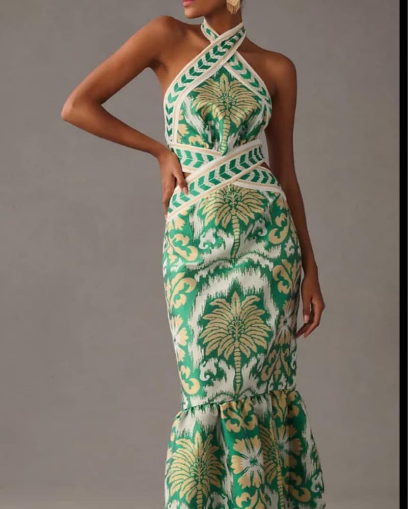 Lace the Labek Halter Tropical Dress  - Image 2
