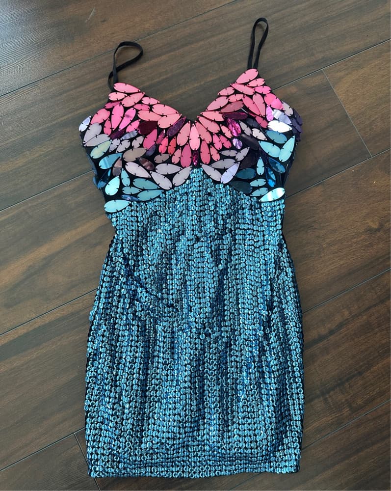 Vibrant Sequin Mini Dress - Image 2