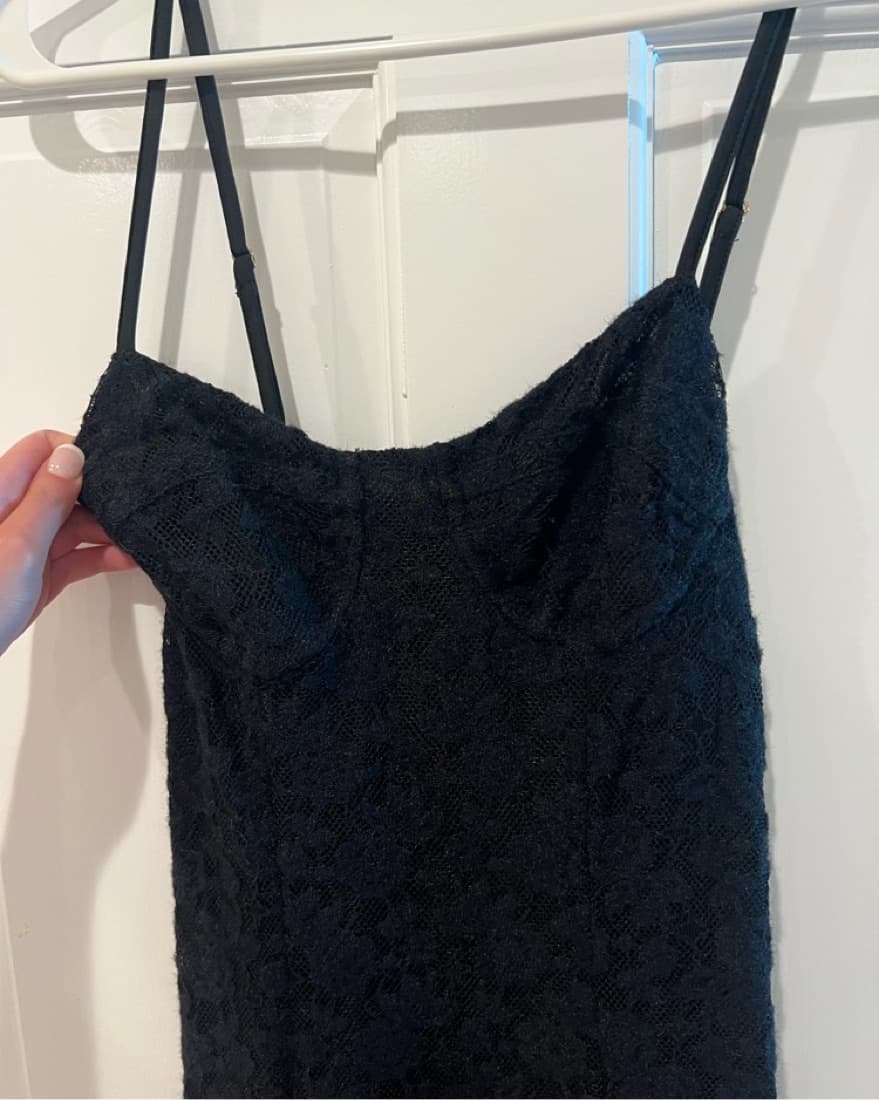 LoveShackFancy black Tank Lace Dress NWT - Image 4
