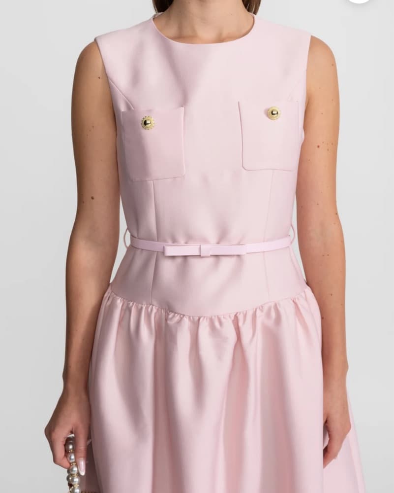 Belted Drop Waist Midi Dress - Image 4