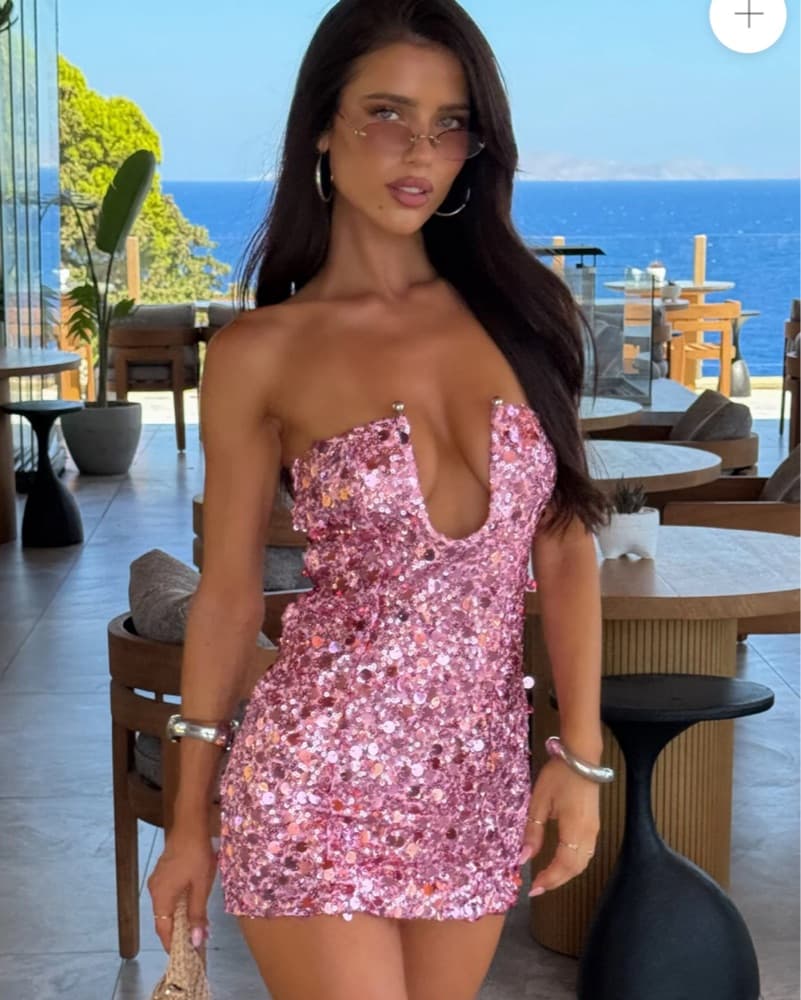 Outcast Pink Sequin Mini Dress  - Image 3