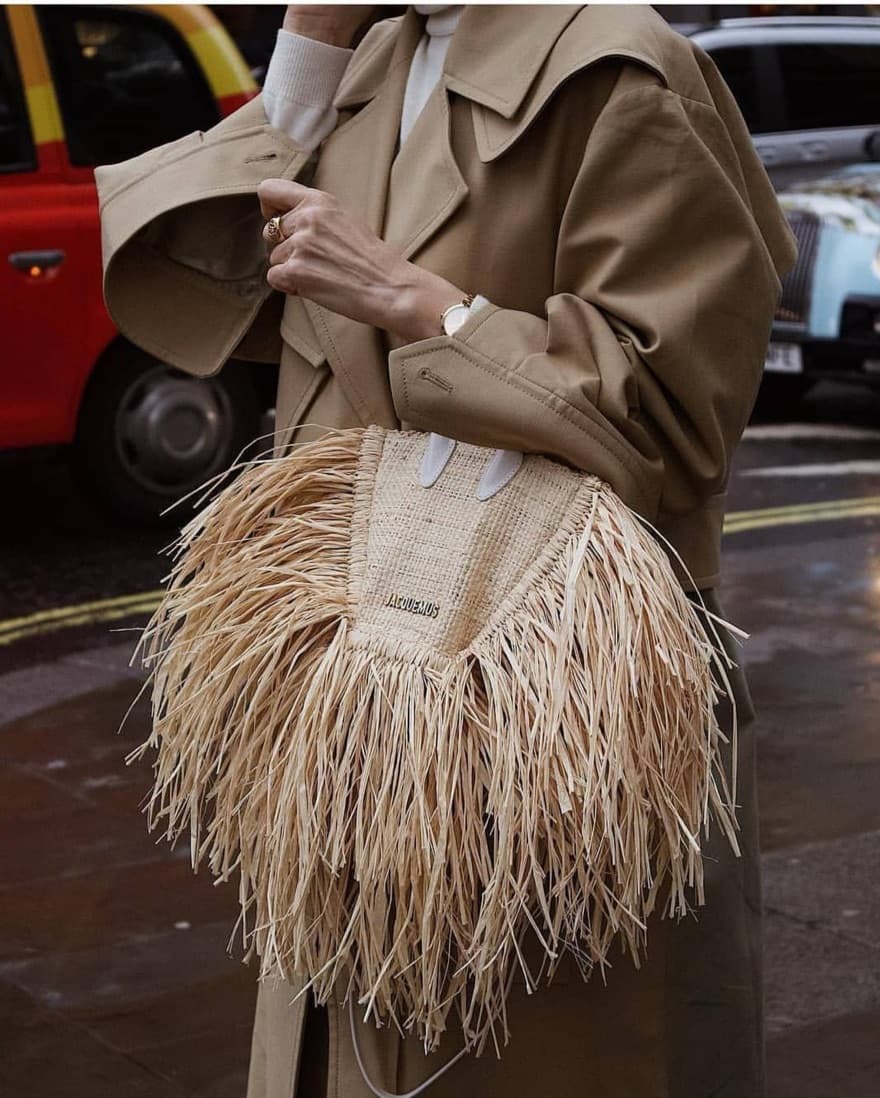 JACQUEMUS Le Petit Baci raffia tote bag - Image 1