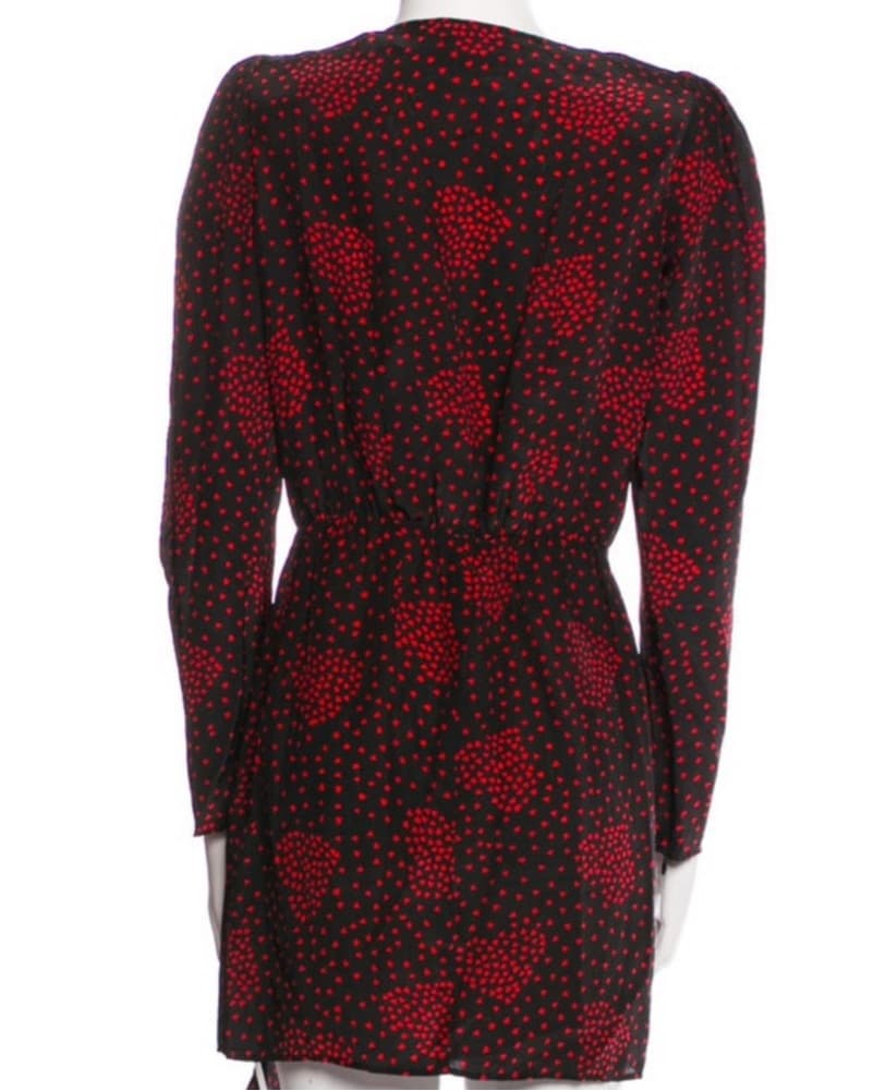 Captivating Red Polka Dot Wrap Dress - Image 3