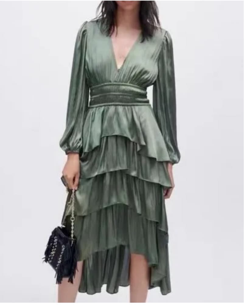 Maje Long Sleeve Ruffle Dress - Image 2