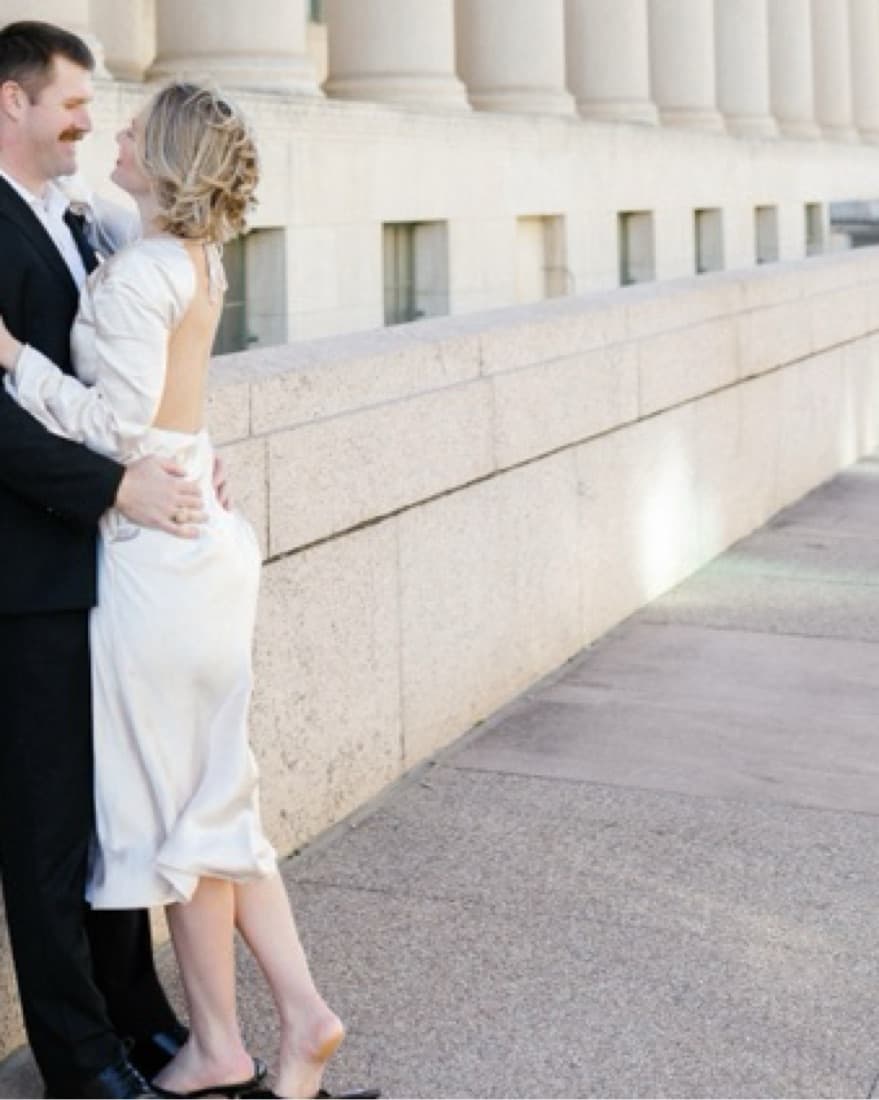Pearly Satin Open Back Dress - Image 3