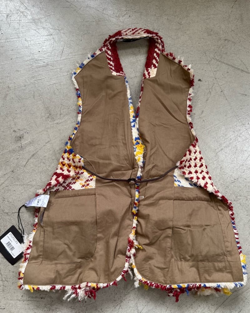 LANVIN PARIS Tweed Woven Backless Vest - Image 3