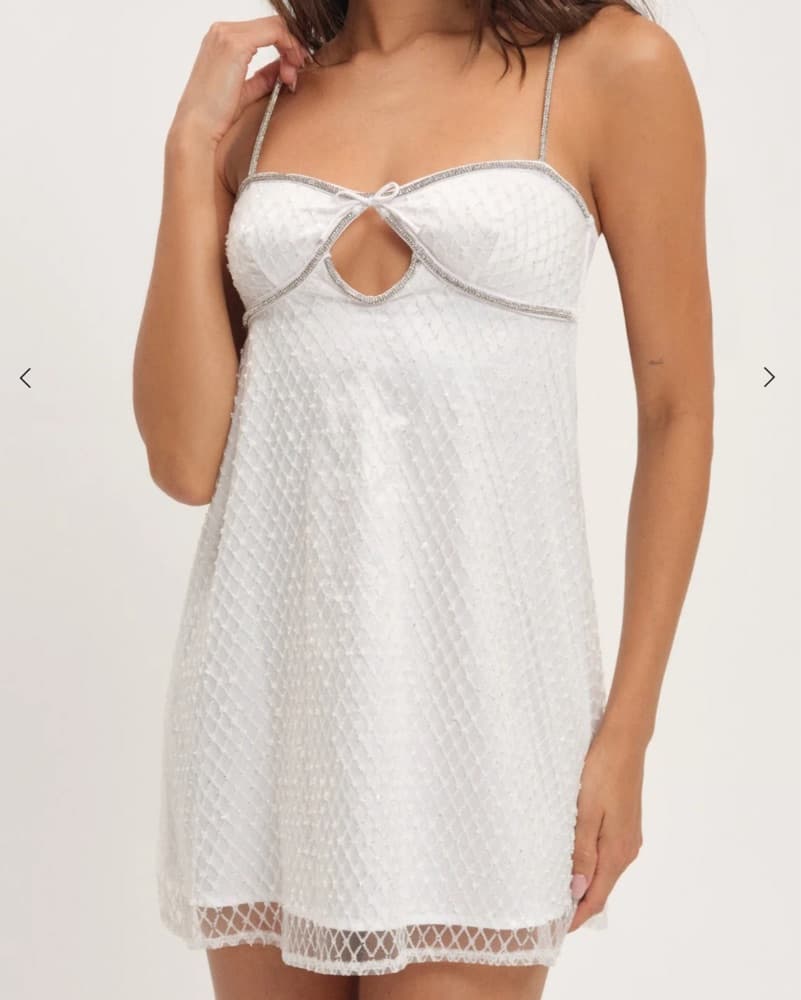 For Love & Lemons White & Silver Dress - Image 1