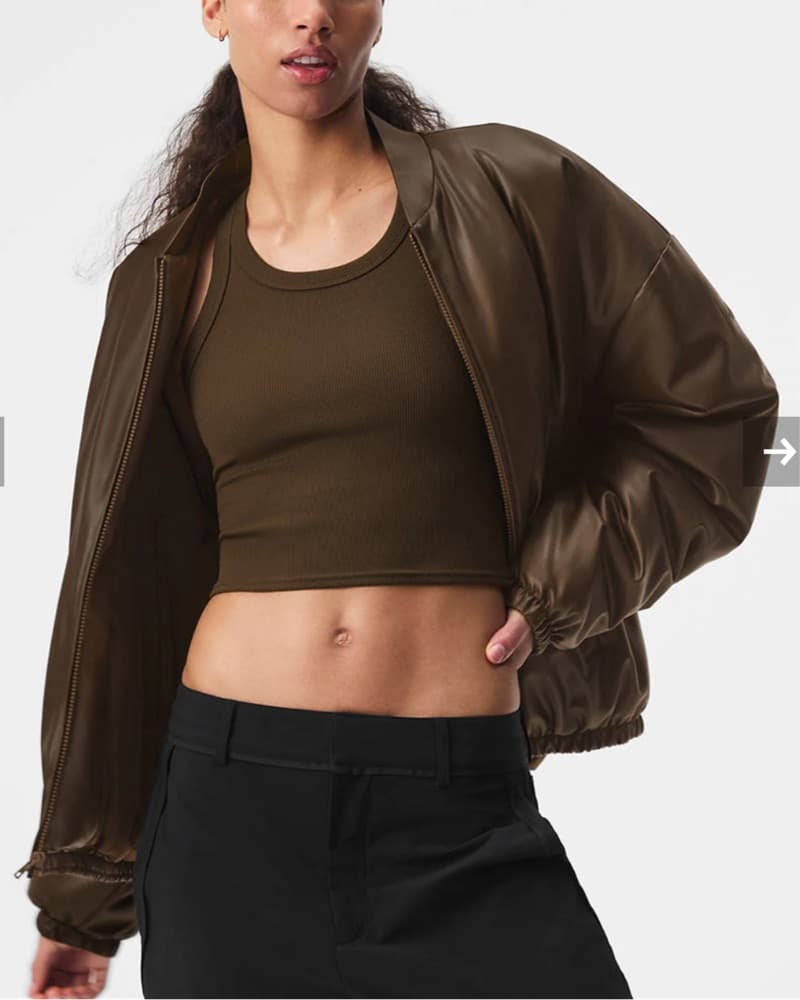 Alo Faux Leather Premier Bomber - Image 3