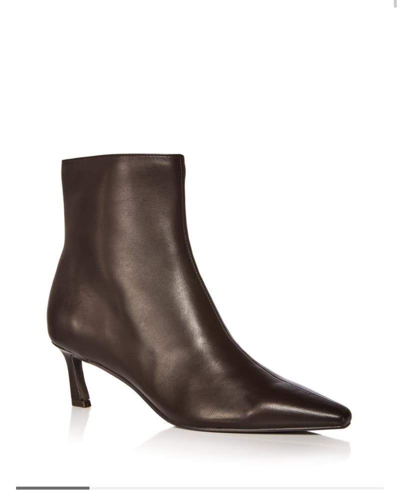 Aqua Brown Leather Ankle Booties - Image 1