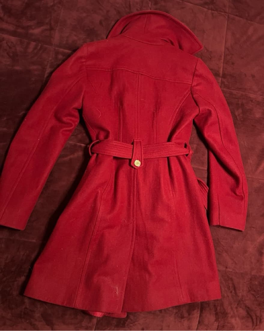 Red Wool Trench Coat  - Image 4