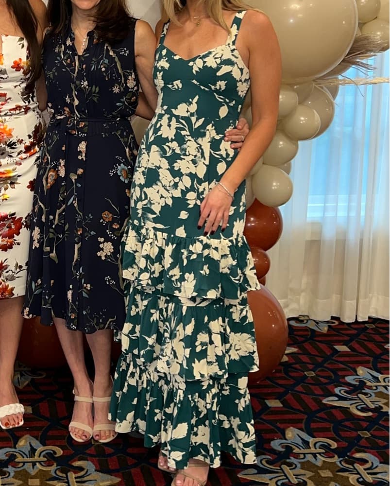 Abercrombie Tiered Green Floral Dress - Image 3
