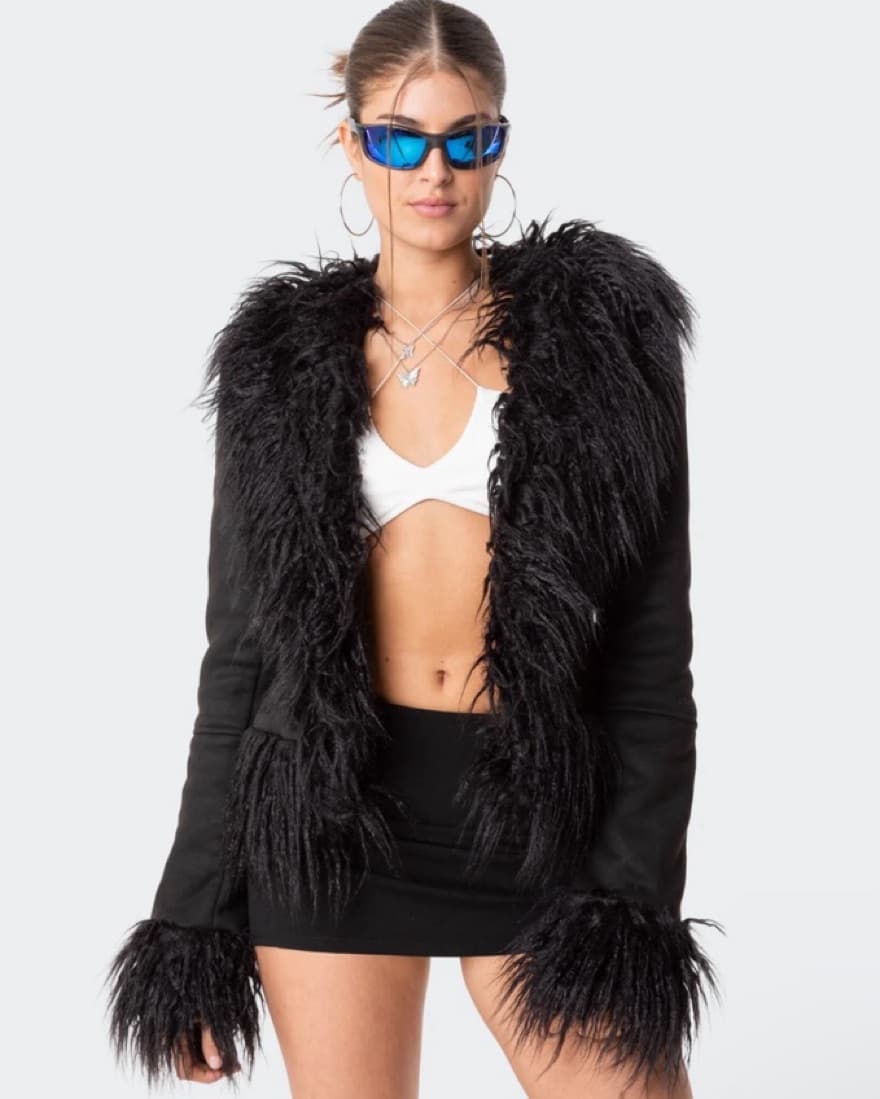 Faux Fur Trim Coat - Image 2