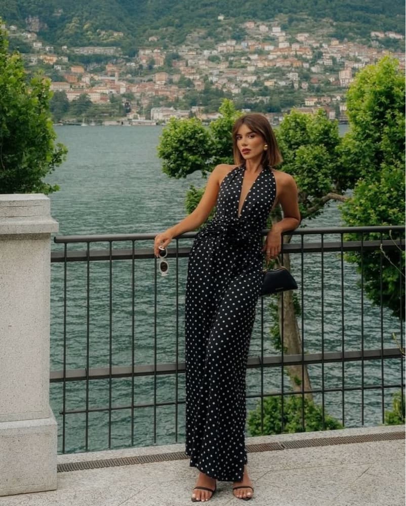 Miss Circle Black Polka Dots Jumpsuit - Image 3