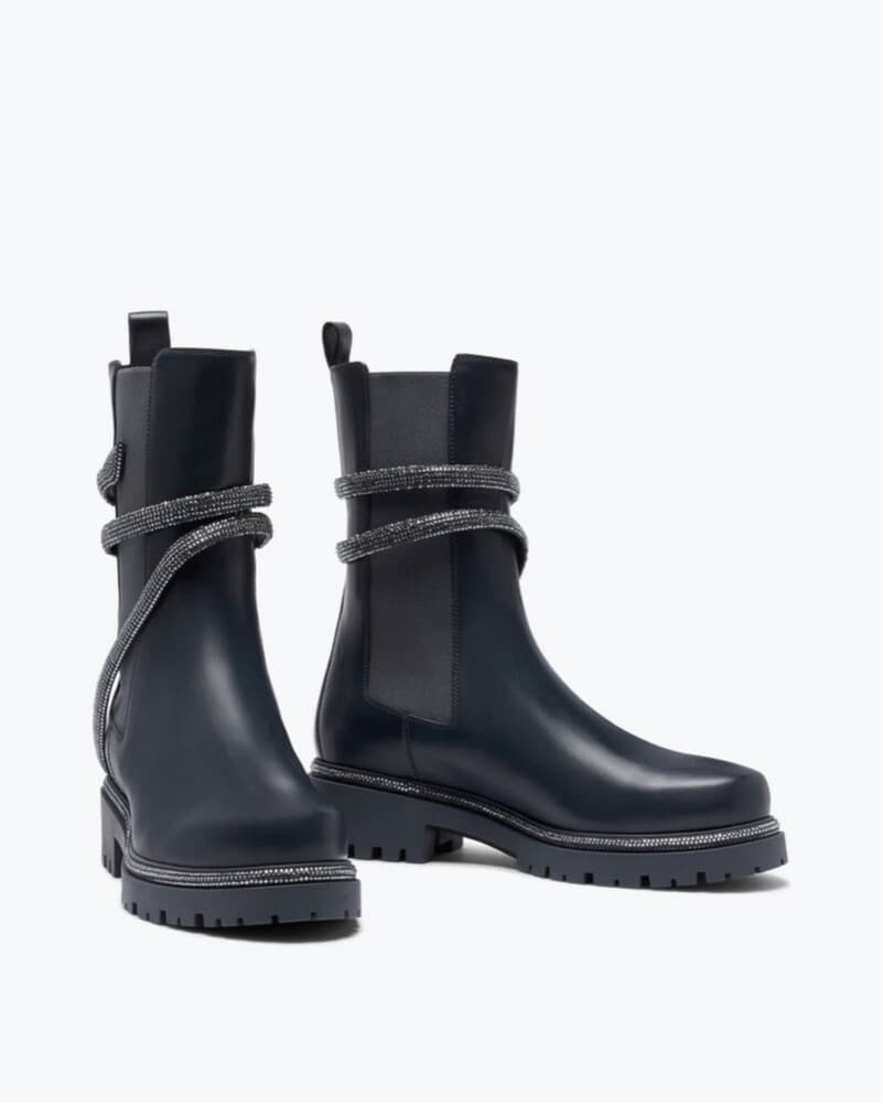 Chic Black Lug Sole Ankle Boots - Image 3