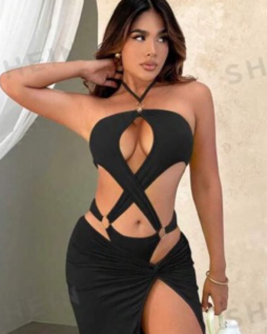 Black Criss Cross Bodysuit - Image 2