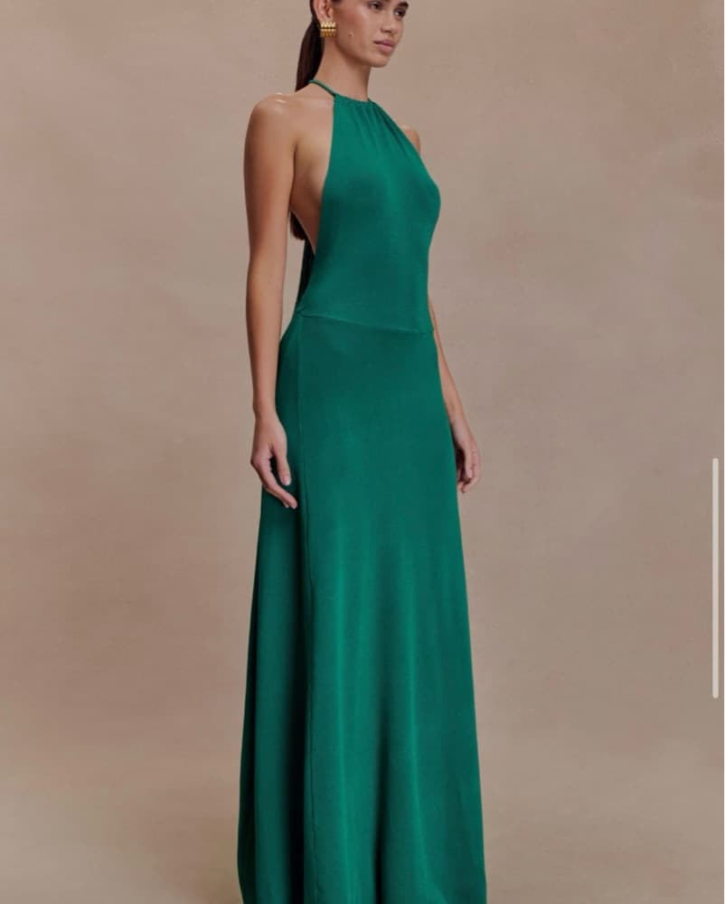 Meshki Halter Tassel Maxi Dress - Emeral - Image 4