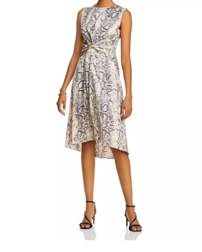 AQUA Twisted Snake Print Dress - Image 3