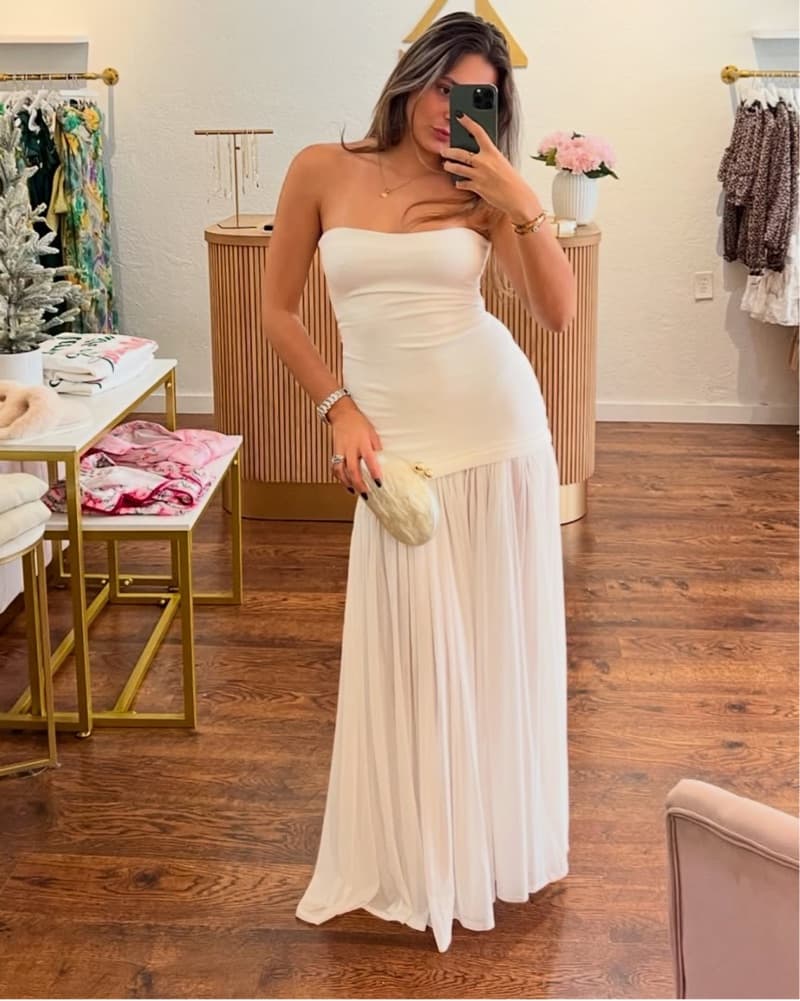 Elegant Strapless Maxi Dress - Image 1