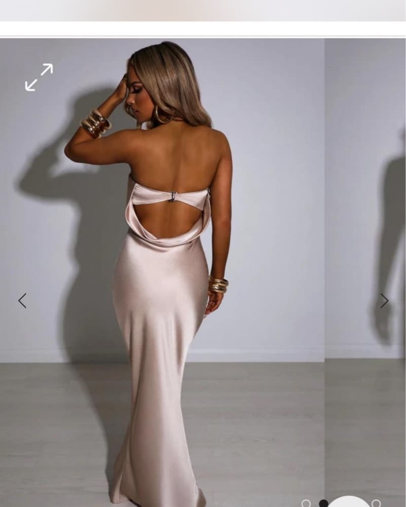 Strapless Champagne Classy Long Dress Xs - Image 5