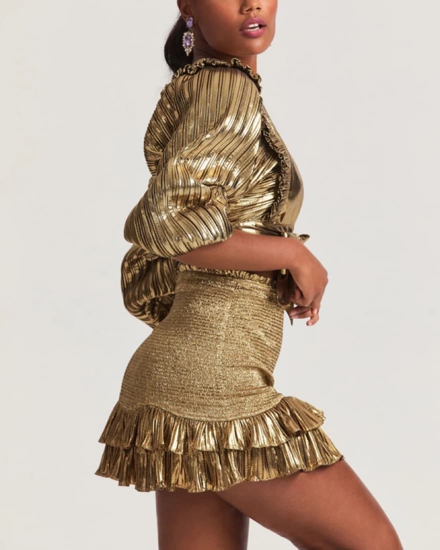 Love Shack Fancy Missy Gold Crop Set - Image 5