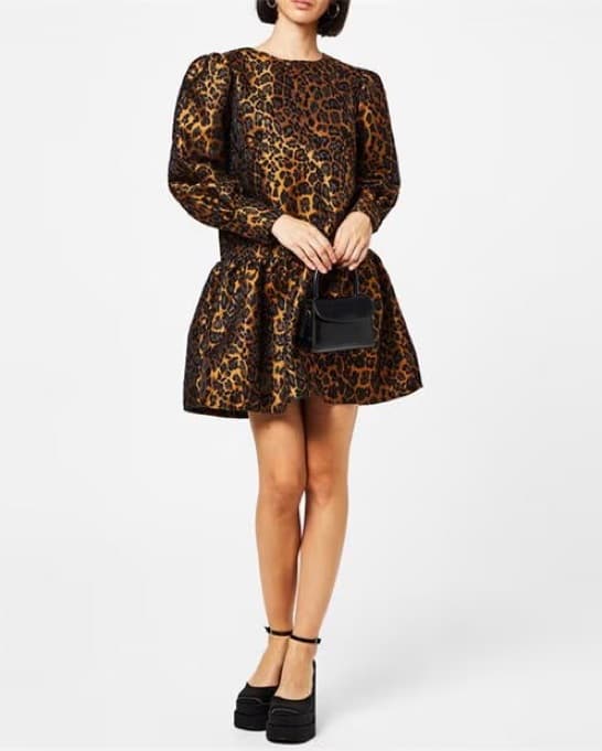 Mini Leopard Jacquard Dress - Image 1