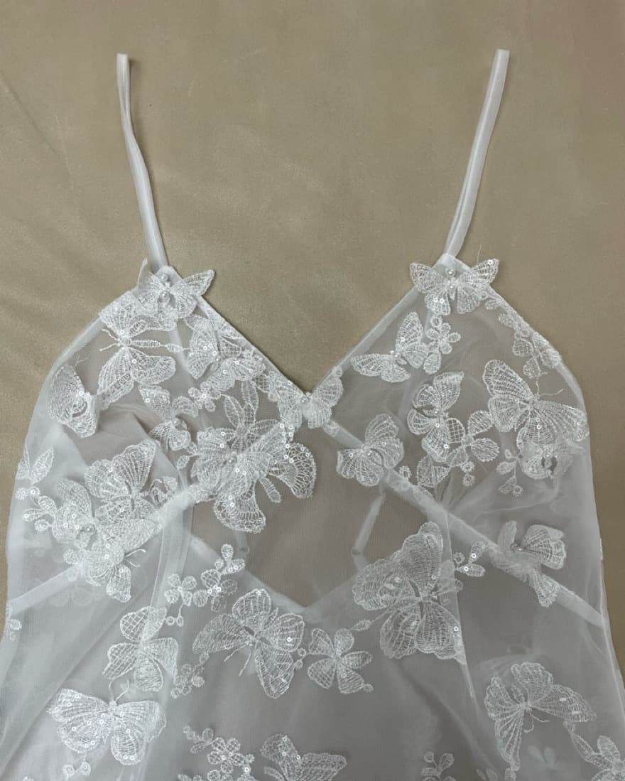 Sheer Butterfly Bridal Slip - Image 5