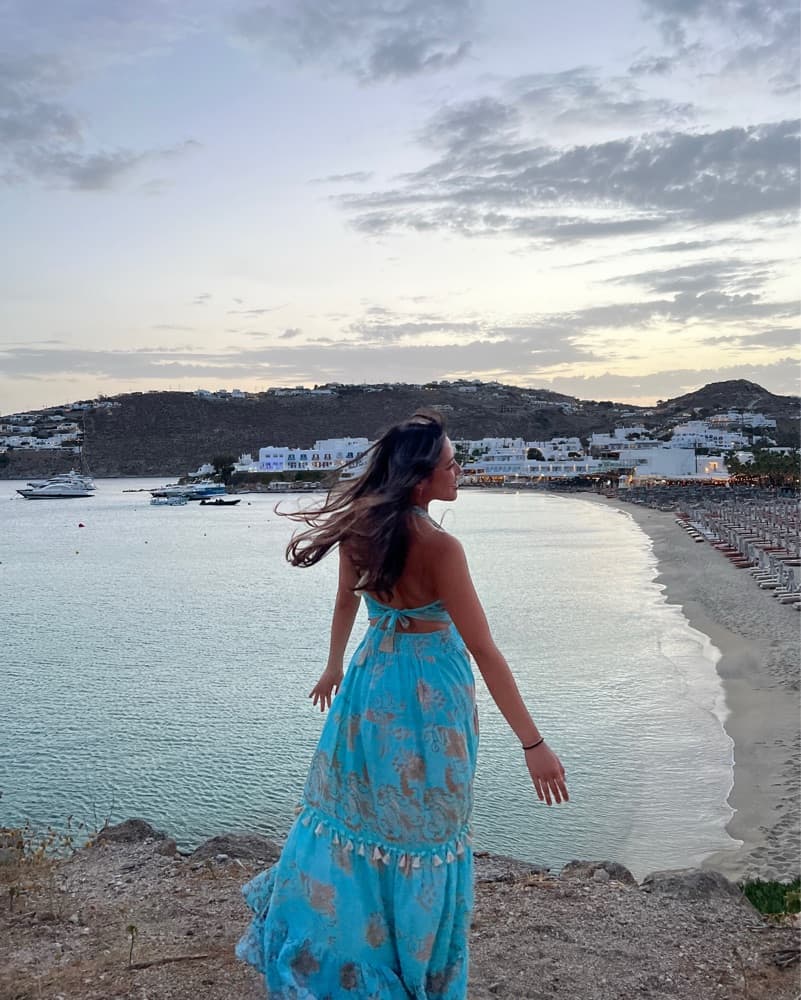 Blue Turquoise Bohemian Sequin Dress - Image 3