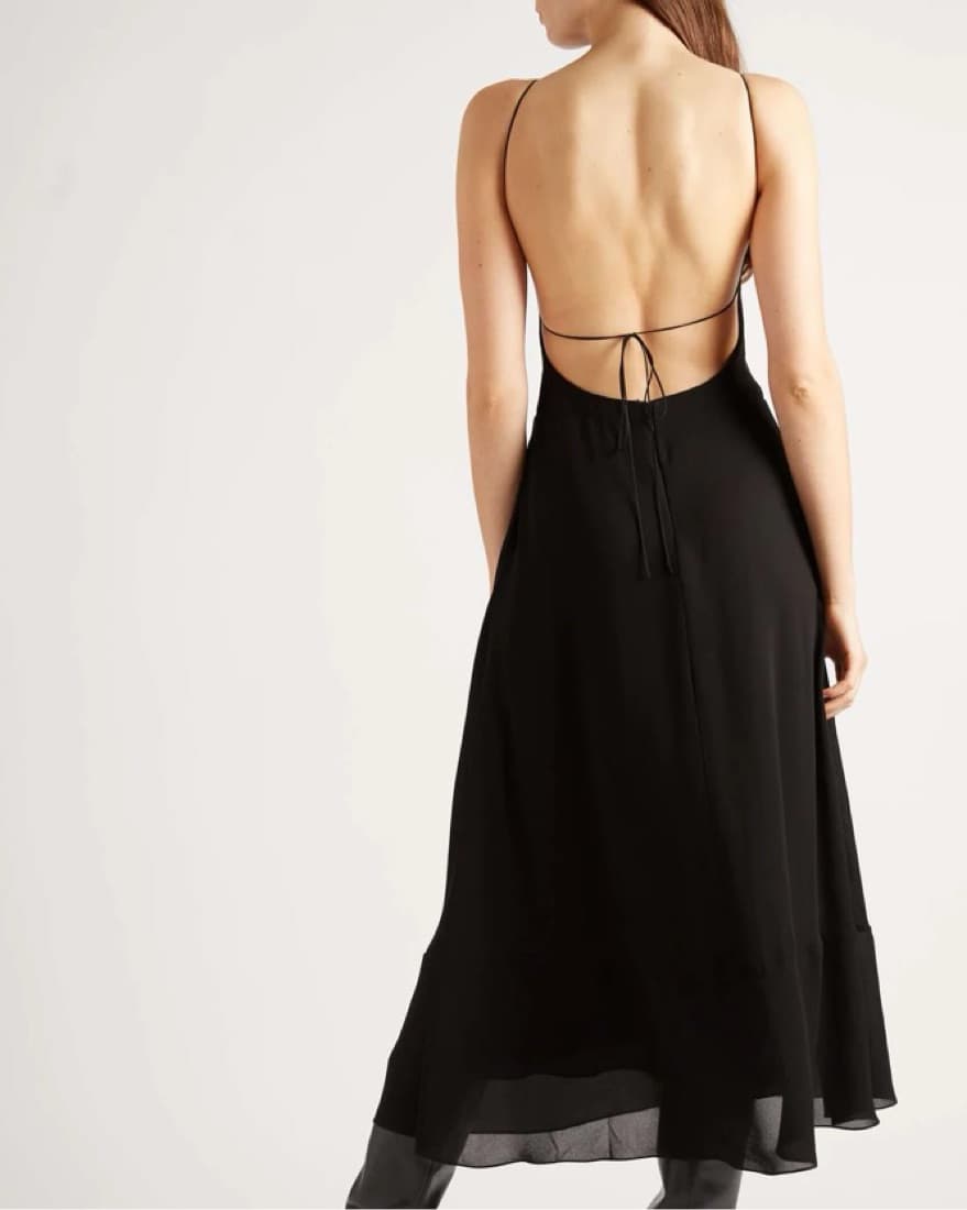 Saint Laurent Backless Crepe Slipdress - Image 2