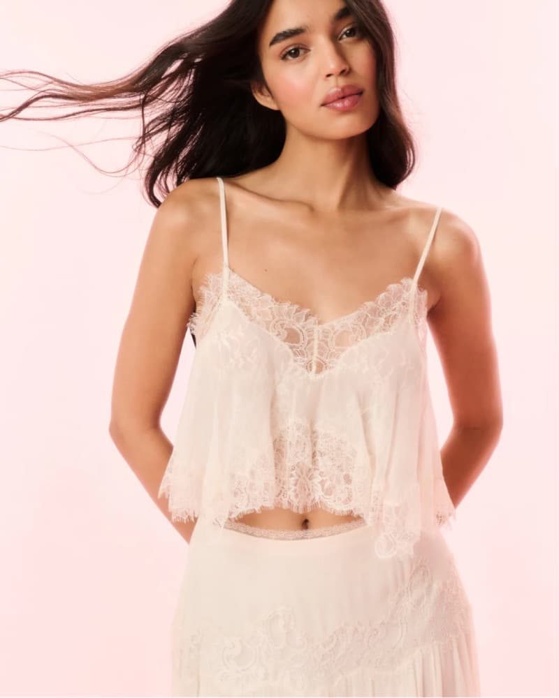 LoveShackFancy Silk Lace Top - Image 1
