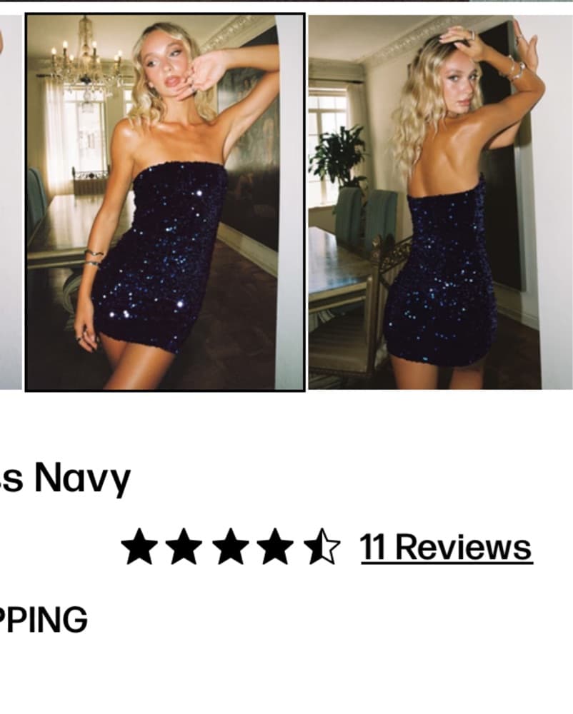 Navy Sequin Mini Dress  - Image 2