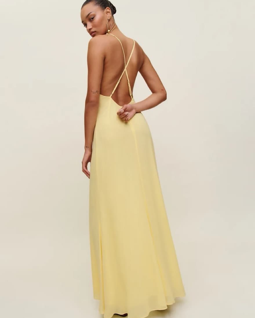 Butter Yellow Reformation Dress - New - Image 4