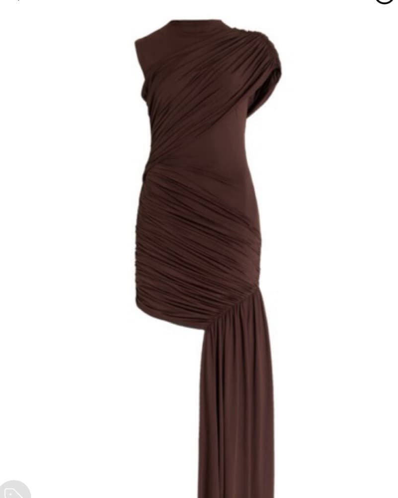De La Vali Elegant Draped Midi Dress - Image 2