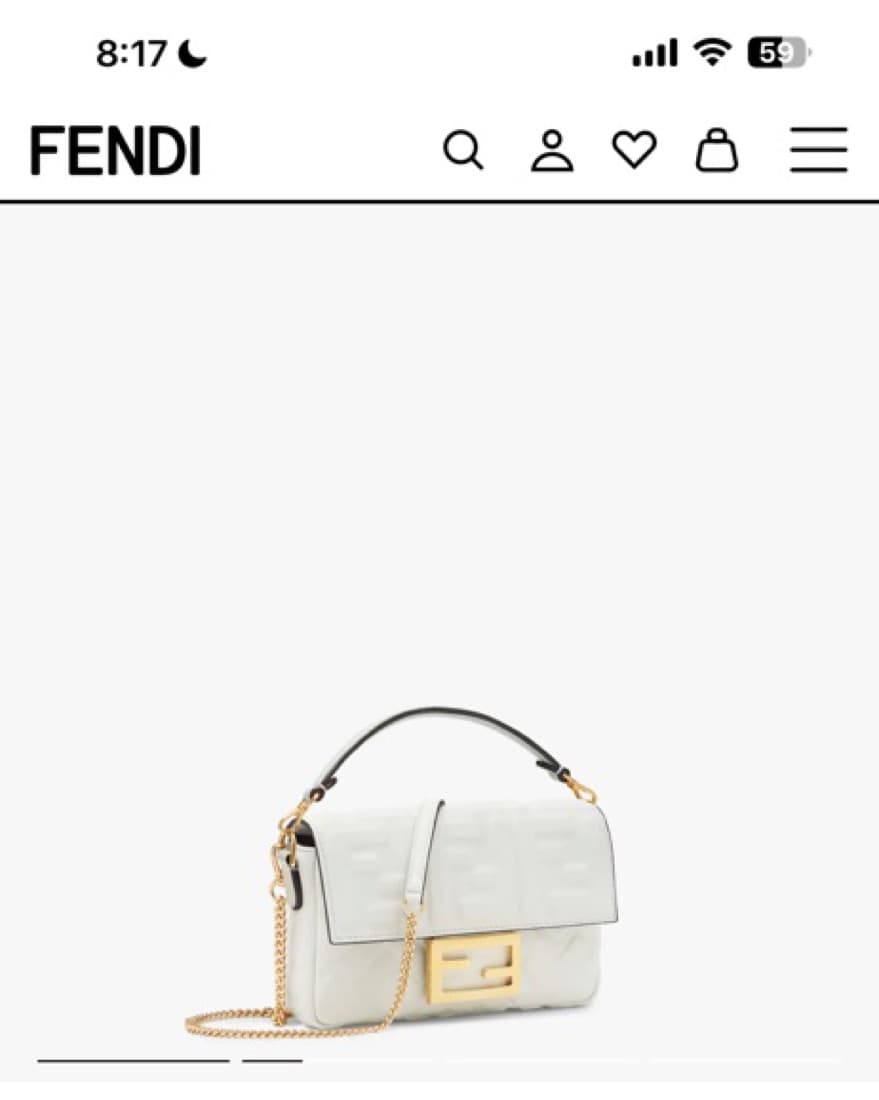 White Fendi Mini Baguette  - Image 4